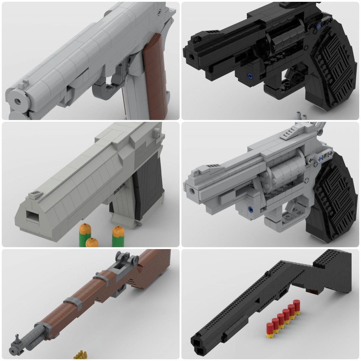 定制积木左轮手枪M1式加兰德步枪柯尔特M1911手枪沙漠之鹰霰弹枪