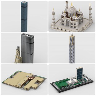 定制积木环球贸易广场泰姬陵公主塔兽医学院联合国总部曼哈顿广场