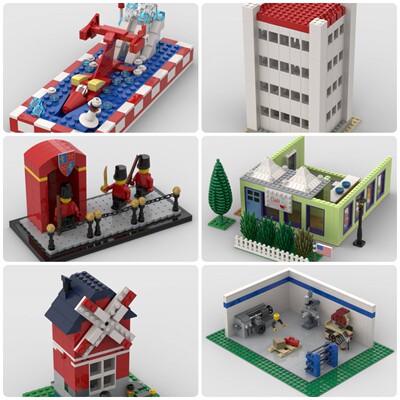 定制积木创意设计儿童玩具商店机器车间风车汽艇建筑皇家卫队换岗