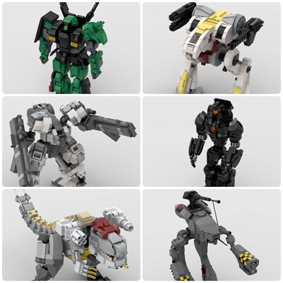 定制积木BVABY机器人影子猫机器人黑曜石复仇女神机甲霸王龙机甲