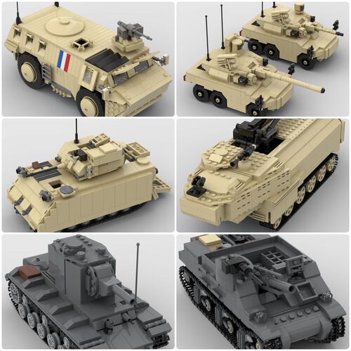 定制积木捷豹坦克M7自行火炮KV2重型坦克M113装甲输送车装甲车