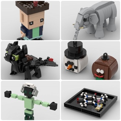 定制积木创意设计新款儿童Toothless大象鸟头咖啡因音乐人饰品