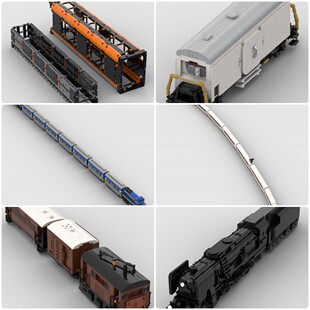 定制积木创意设计城际列车厢式客车马丘比丘列车B214列车车厢列车