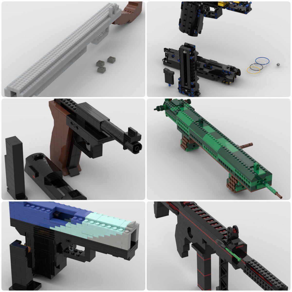 定制积木格洛克手枪澳大利亚冲锋枪MPX冲锋枪P38半自动手枪滑膛枪