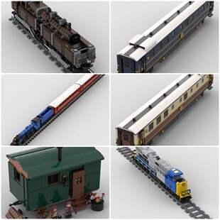 定制积木ES44AC CSX型内燃机车火车东方列车杜·布斯凯式蒸汽机车