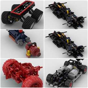 定制积木差速锁悬挂四驱底盘莲花98T底盘V16发动机电动变速箱底盘