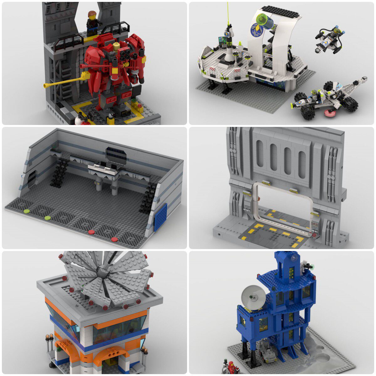 定制积木伽马站机械机器人帝国基地指挥和通信中心车辆舱气闸基地