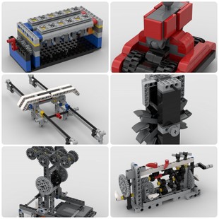 定制积木创意设计儿童玩具机器缆车齿轮组EXO机器人跷跷板集电弓