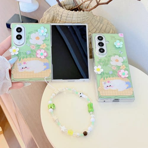 新款日韩猫咪适用三星Galaxy Z Fold 8 Ultra手机壳Fold7折叠屏Fold5/6透保护壳Flip8/7明防摔Flip6/5保护套