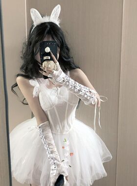 舞夜gogo新款女团DS演出服白色网纱短裙GOGO服装酒吧DJ气氛B组蕾