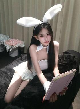 舞夜ds酒吧演出服gogo纯欲风性感辣妹白色套装裙抹胸露腰上衣拼接