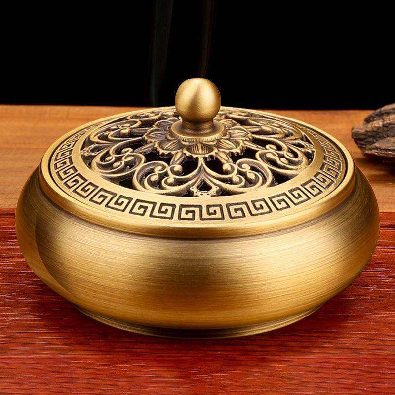 铜香炉家用室内纯铜檀香沉香香薰炉茶道焚香熏香盘香炉蚊香盘托盒,家居饰品,香薰炉,淘宝优惠券,粉丝福利购,淘宝优惠卷