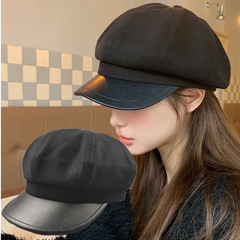 超小头围八角帽54cm小码女帽秋冬大头围女士画家帽休闲时尚贝雷帽