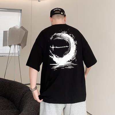 男士青少年短袖2024夏季潮牌简约百搭体恤时尚潮流ins宽松上衣潮