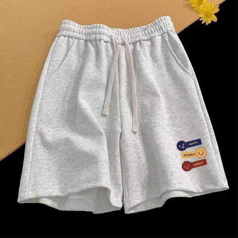 美式复古休闲潮流短裤男女夏季新款卡通学生运动五分裤抽绳中裤子