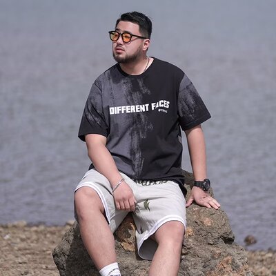 男夏季五分袖新款原宿青春流行潮时尚潮牌圆领insT恤日系潮流标准