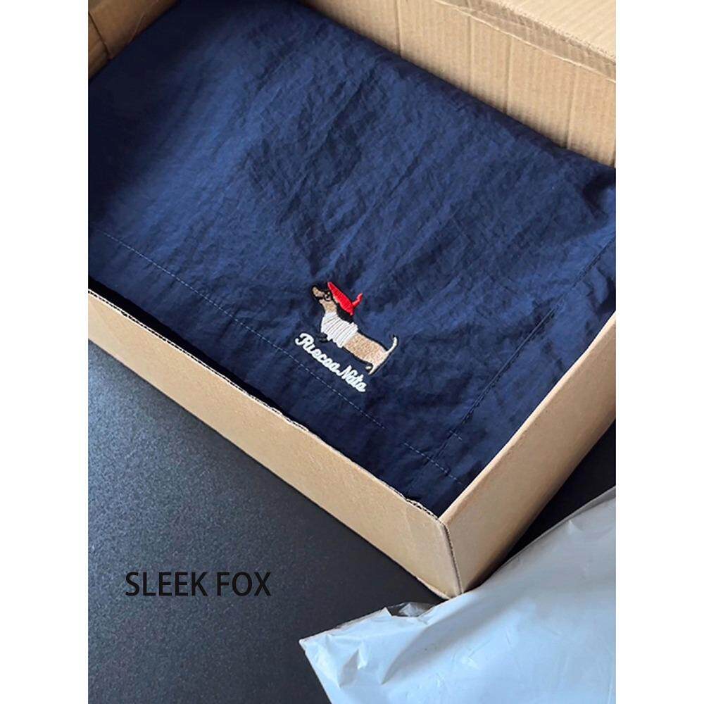 夏季多巴胺小狗刺绣短裤2026潮牌运动裤男士休闲五分速干沙滩裤潮