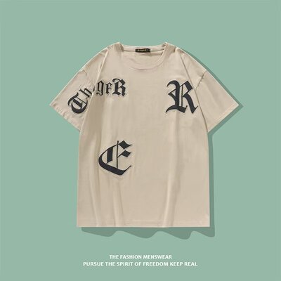 短袖T恤重磅美式夏装新款潮牌宽松版男女情侣同款上衣休闲潮