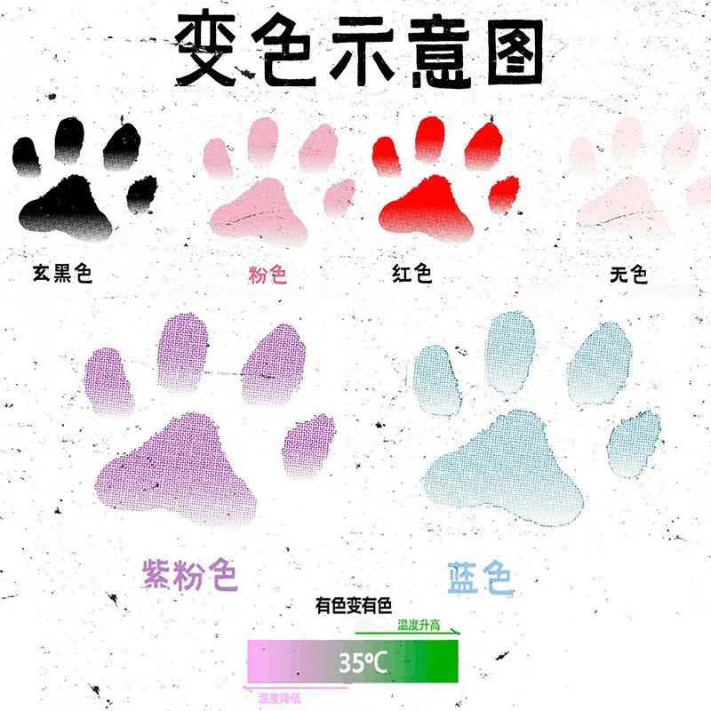 猫咪猫爪温变纹身贴彩色体温变色可爱萌宠手臂手背学生可洗贴纸