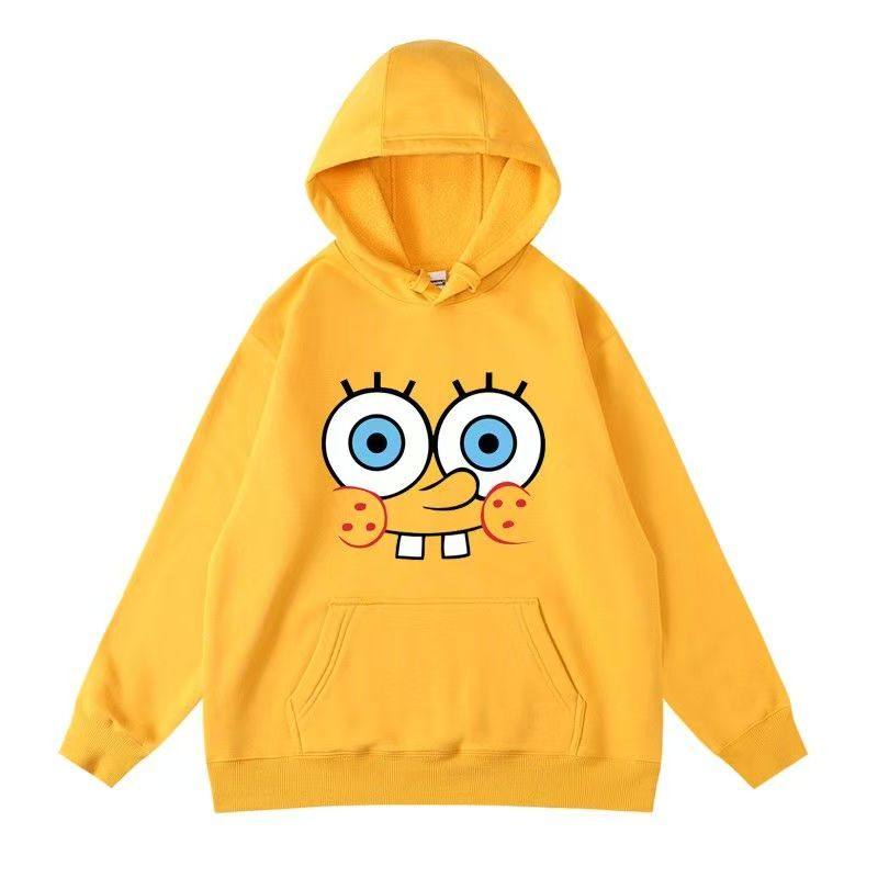 ins海绵宝宝周边衣服秋冬加绒连帽卫衣宽松男女情侣同款中性款BF,模玩/动漫/周边/娃圈三坑/桌游,动漫T恤/鞋帽/服装,淘宝优惠券,粉丝福利购,淘宝优惠卷