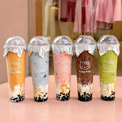 Hello猫咪超长一次性塑杯1000ml