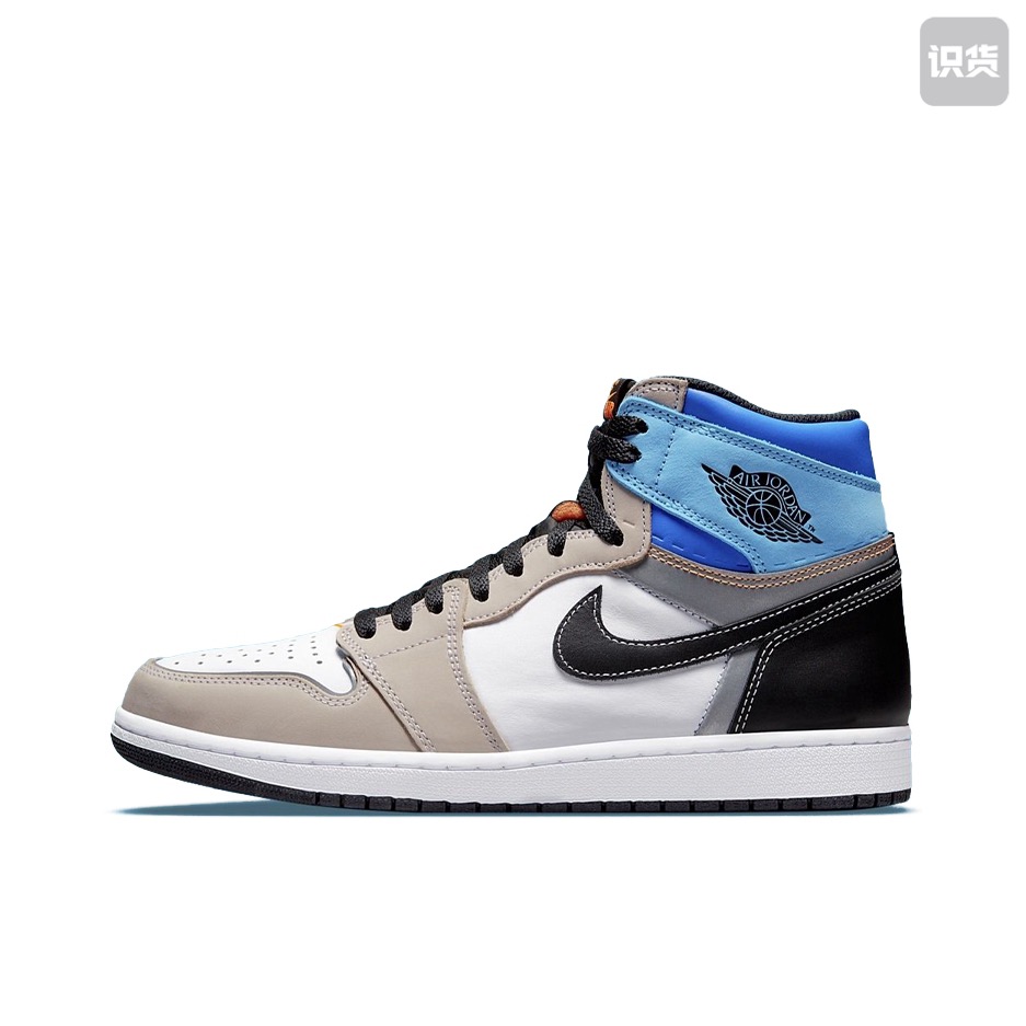 Air Jordan 1 AJ1黑灰蓝彩色拼接原型可剪裁DC6515-100济南ls