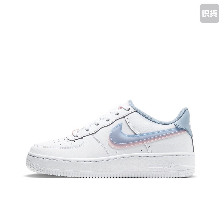 耐克Nike Air Force 1 白蓝粉双钩女子低帮板CW1574-100舟山ymy仓