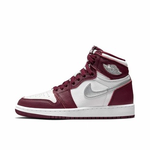 板鞋 运动休闲鞋 波尔多 Jordan 山东an仓 酒红色 Air 高帮