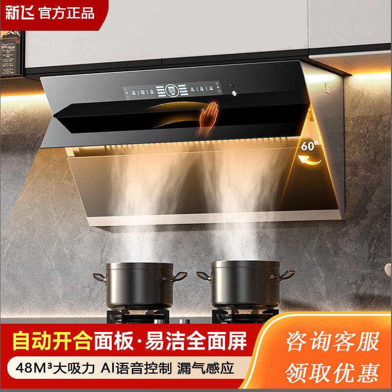 新飞大吸力抽油烟机家用厨房双电机排油机出租房小型侧吸油烟机