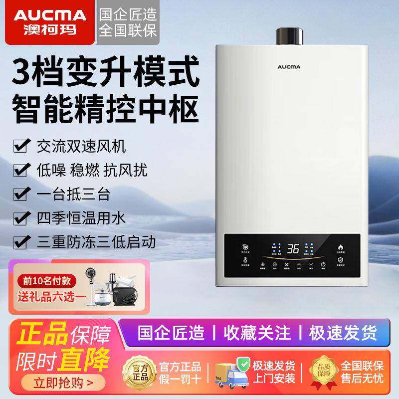 澳柯玛家用燃气热水器智能恒温防冻强排式天然气卫生间洗澡13升16