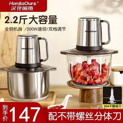 德国绞肉机家用多功能小型电动打蒜泥器剁肉馅搅碎菜辣椒料理神器