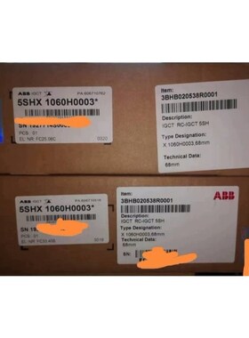 ABB 3BHB020538R0001 5SHX1060H0003变频器ACS5000使用原装请询价