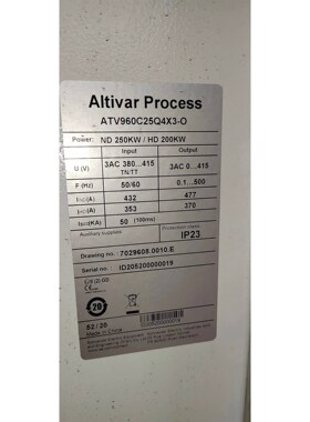 施耐德变频器ATV960C25Q4X3-O 250KW原装请询价