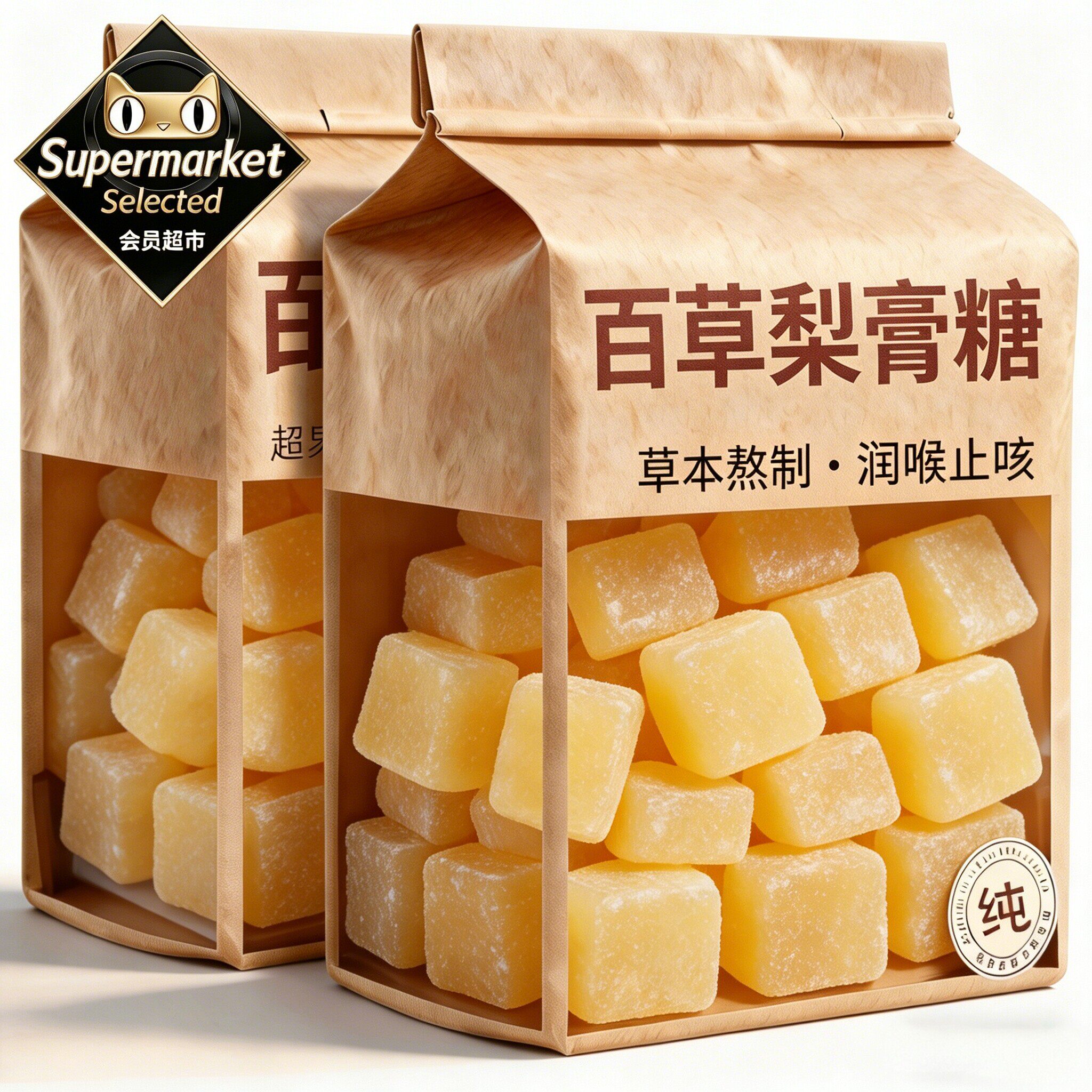央妈推荐百草梨膏糖化痰止咳润肺罗汉果甘草梨膏糖清凉薄荷润喉糖