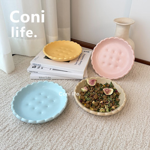 Coni life饼干宠物盘陶瓷碗零食罐头猫狗食盆防黑下巴罐头湿粮碗