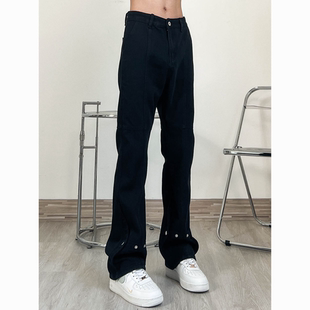 子加长款 190高个子男裤 潮牌直筒vibe裤 vintage微喇白色牛仔裤 美式