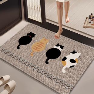 卫生间吸水地垫洗漱台卫浴地毯浴室防滑脚垫硅藻泥厕所门口垫子