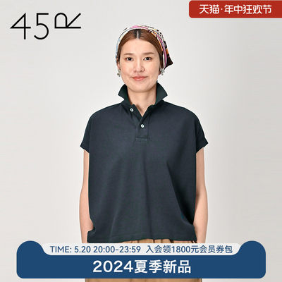 女士M型POLO领T恤短袖45r