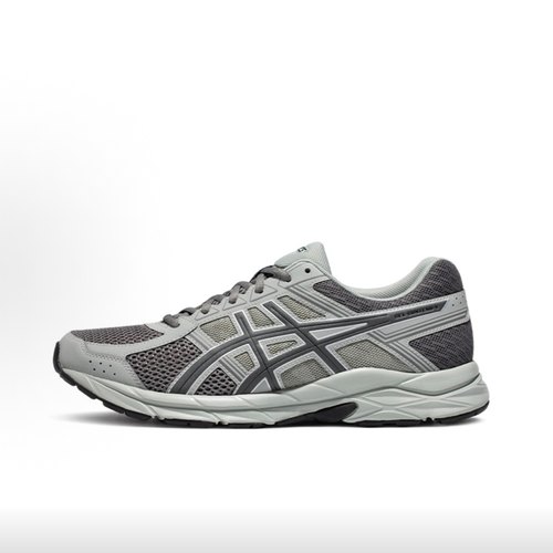 ASICS Gel-Contend 4 缓冲 织物合成革耐磨 低帮跑步鞋男款深灰色