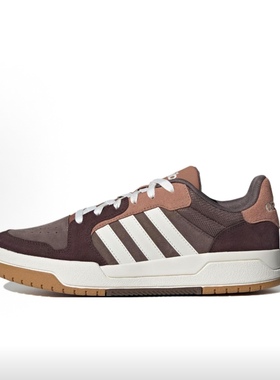 adidas ENTRAP 复古时尚 耐磨 低帮 板鞋 男女同款 棕白色