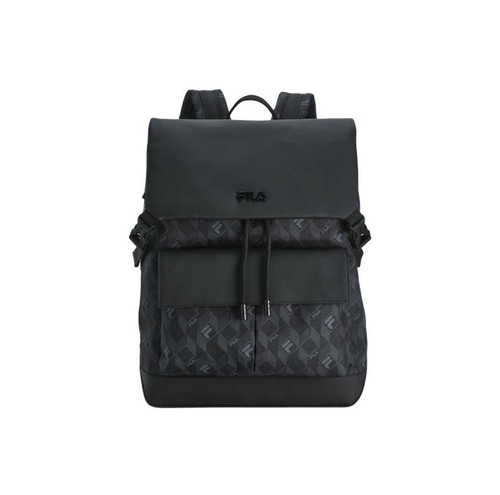 FILA斐乐 HERITAGE 时尚休闲大容量 织物 双肩包  男款 正黑色