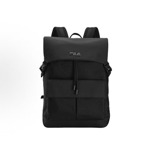 FILA斐乐 时尚运动通勤 织物 双肩包 超小号 男款 黑色