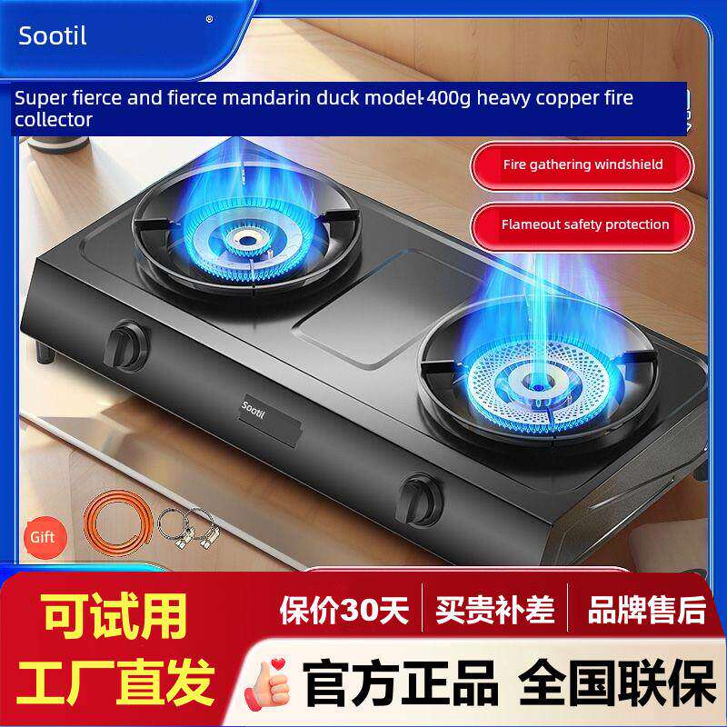 圣太煤气灶双灶家用猛火台式天然气液化气双头燃气灶双眼节能炉具