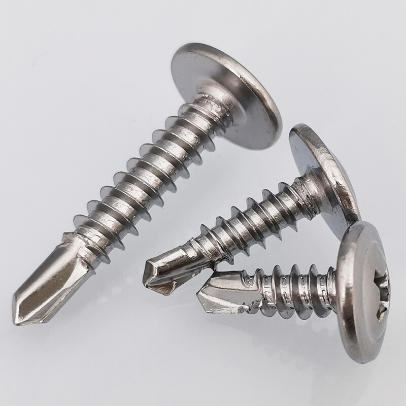 新品厂促410不锈钢M4.2十字圆头华司自攻螺钉钻尾W螺丝彩色钢瓦大