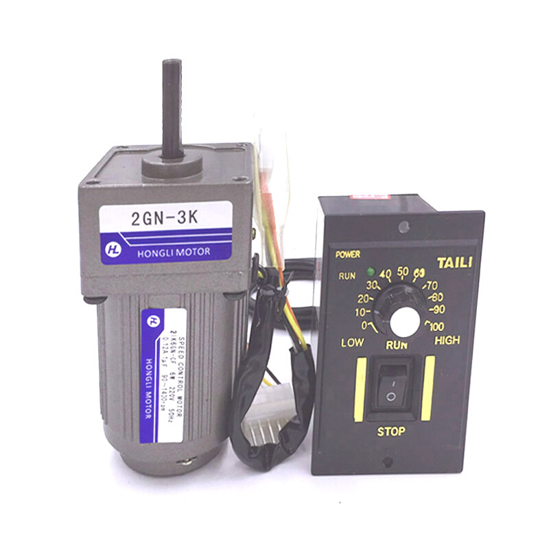 极速新品新6W调速定速o电机交流220V减速马达配齿轮减L速箱2GN-3K