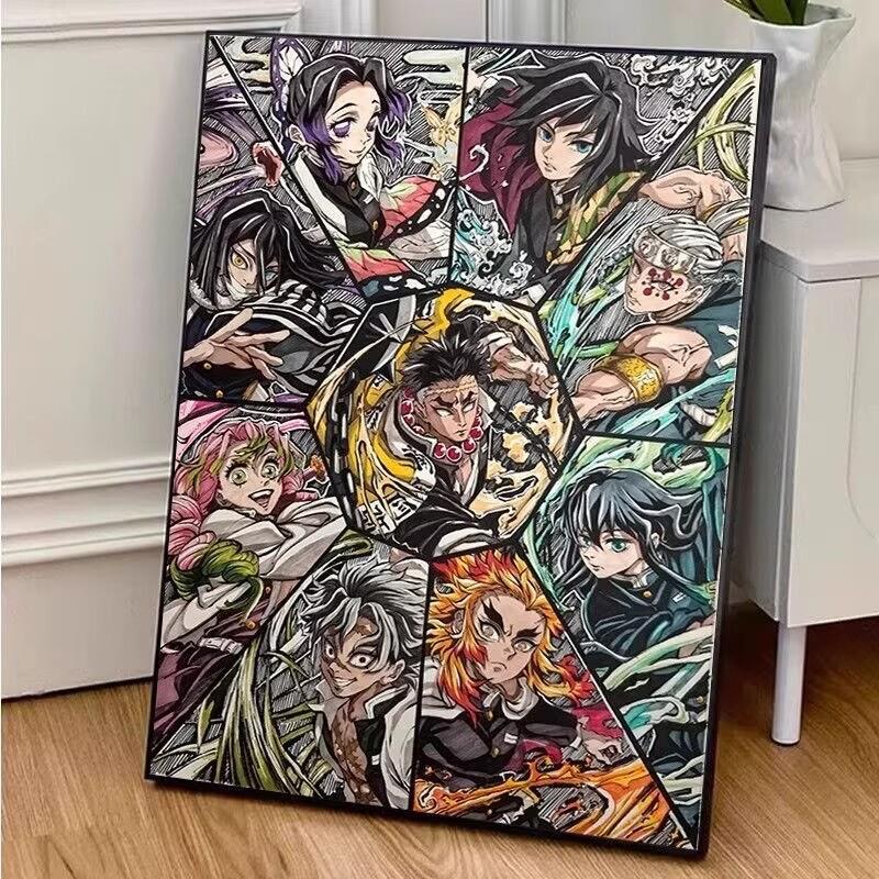 鬼灭之刃九柱5D带框点贴钻画