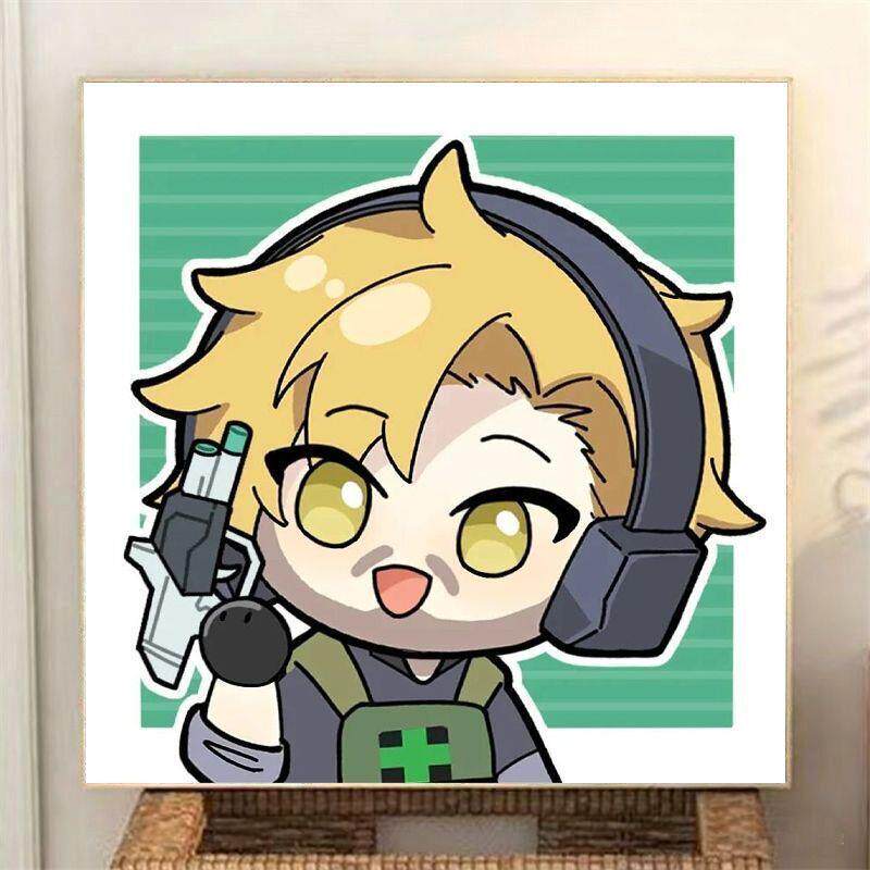 新款三角洲Q版diy满钻钻石画儿童卡通手工粘贴画房间装饰画摆件5D