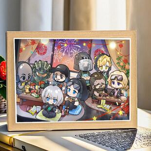 Q版三角洲行动diy满钻钻石画手工粘贴画游戏周边客厅装饰画摆件画