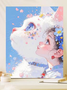 数字油画填色油彩画动漫手绘