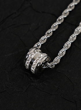 钛钢圆柱精致吊坠项链男钛钢百搭新款简约时尚项链DR-29A0087